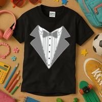 Silver Tuxedo Wedding Tux Kids T-Shirt thumb 3
