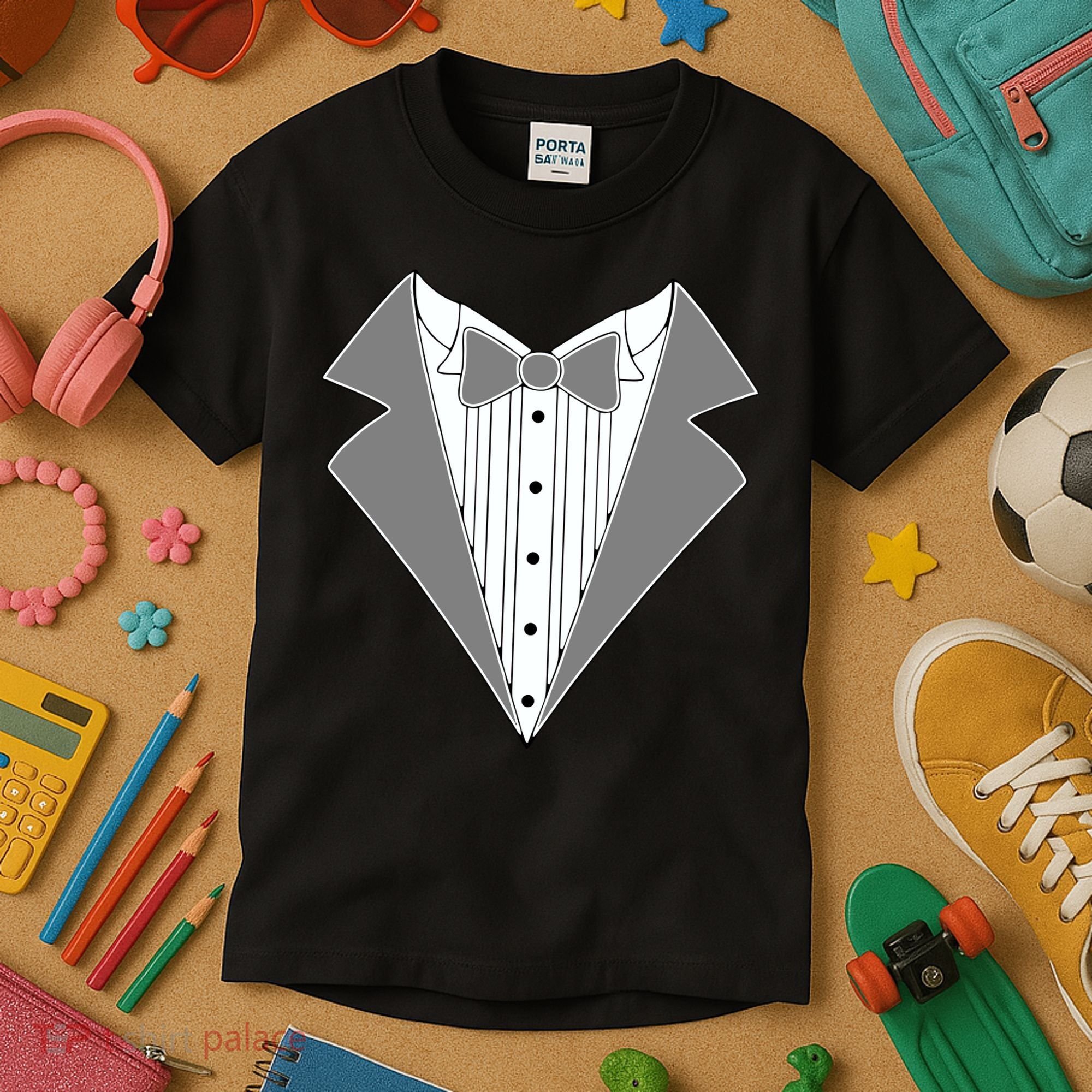 Silver Tuxedo Wedding Tux Kids T-Shirt
