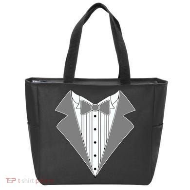 Silver Tuxedo Wedding Tux Tote Bag