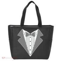 Silver Tuxedo Wedding Tux Tote Bag thumb 0
