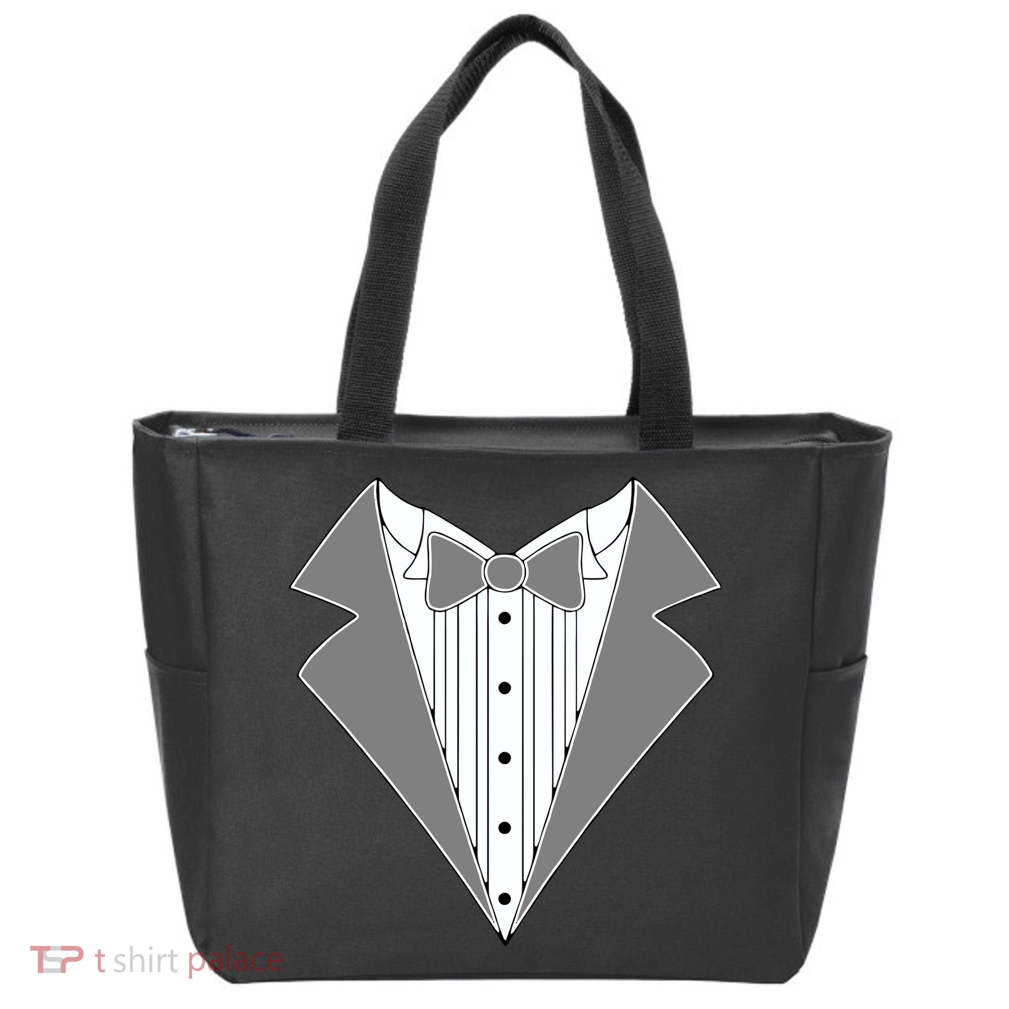 Silver Tuxedo Wedding Tux Tote Bag
