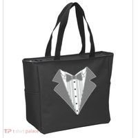 Silver Tuxedo Wedding Tux Tote Bag thumb 2