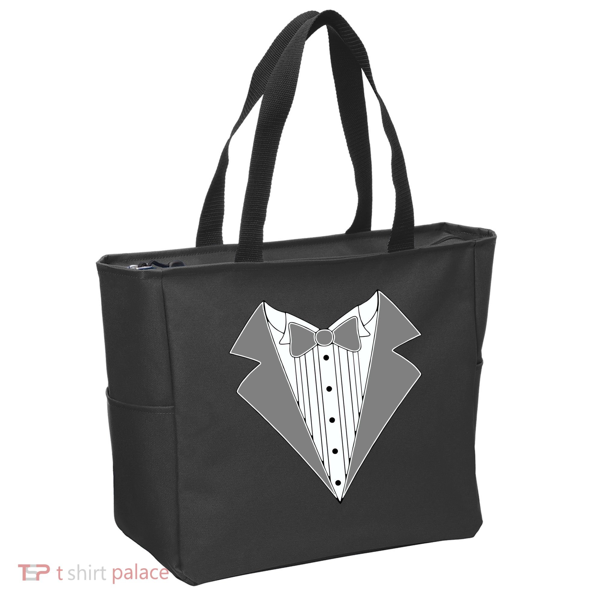 Silver Tuxedo Wedding Tux Tote Bag