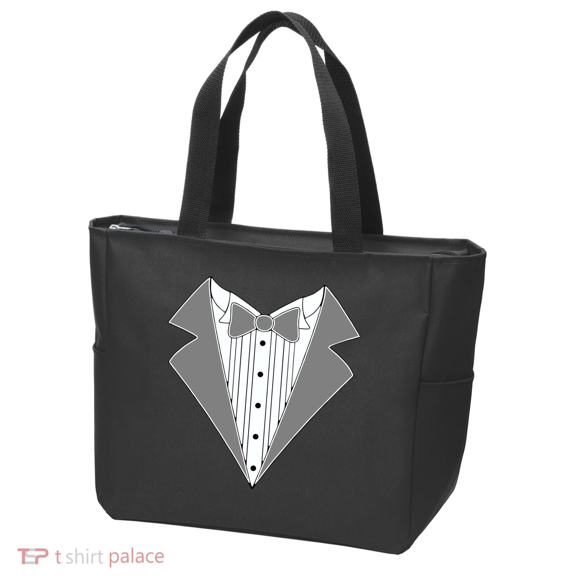 Silver Tuxedo Wedding Tux Tote Bag
