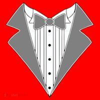 Silver Tuxedo Wedding Tux Santa Hat thumb 1