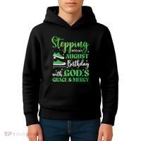 Stepping Into My August Birthday Grace And Mercy Kids Hoodie thumb 4