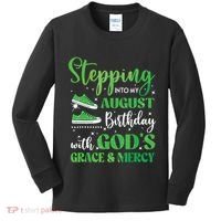 Stepping Into My August Birthday Grace And Mercy Kids Long Sleeve Shirt thumb 0