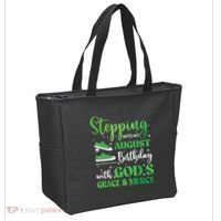 Stepping Into My August Birthday Grace And Mercy Tote Bag thumb 2
