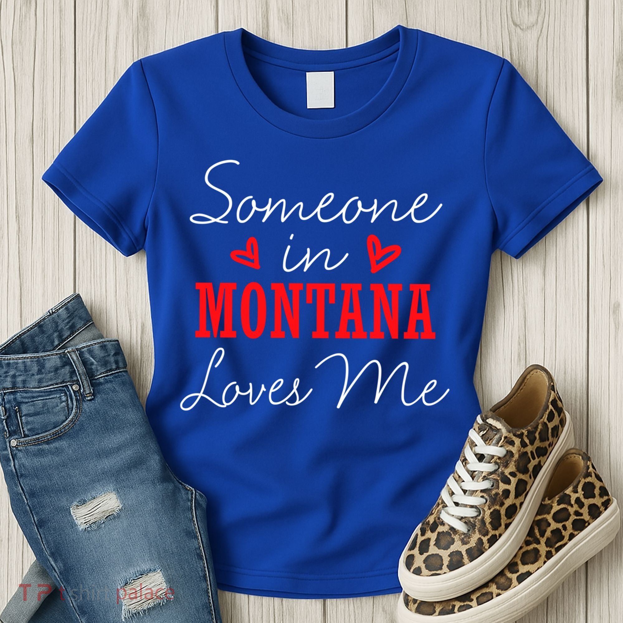 Someone In Montana Loves Me Relationship Couple Helena Funny Gift Women's T-Shirt