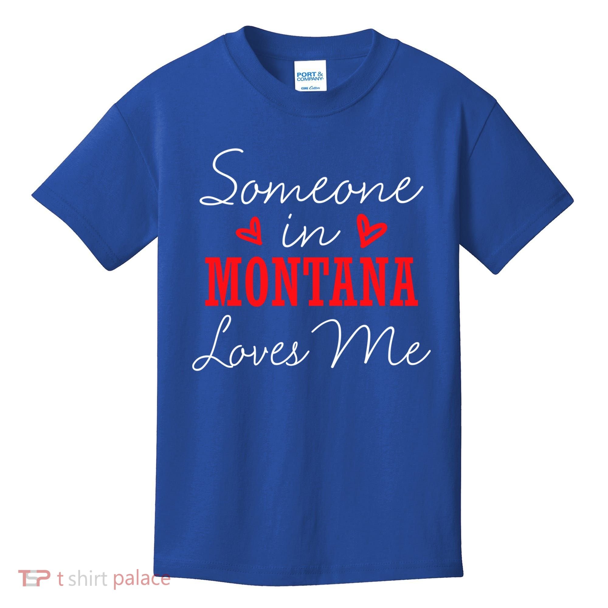 Someone In Montana Loves Me Relationship Couple Helena Funny Gift Kids T-Shirt