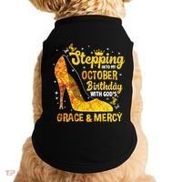 Stepping Into My October Birthday With Gods Grace and Mercy Doggie Tank thumb 0