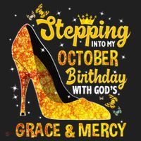 Stepping Into My October Birthday With Gods Grace and Mercy Hat thumb 2