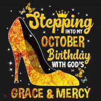 Stepping Into My October Birthday With Gods Grace and Mercy Cropped Pullover Crew thumb 4