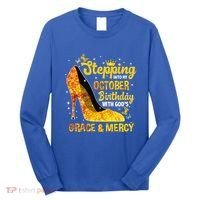 Stepping Into My October Birthday With Gods Grace and Mercy Long Sleeve Shirt thumb 0