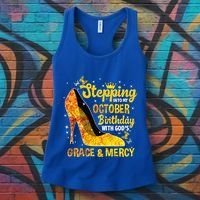 Stepping Into My October Birthday With Gods Grace and Mercy Women's Tank Top thumb 3