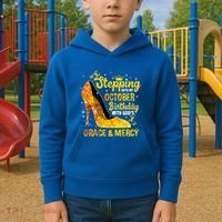 Stepping Into My October Birthday With Gods Grace and Mercy Kids Hoodie thumb 2
