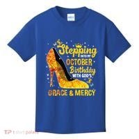 Stepping Into My October Birthday With Gods Grace and Mercy Kids T-Shirt thumb 0