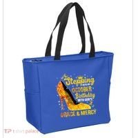 Stepping Into My October Birthday With Gods Grace and Mercy Tote Bag thumb 2