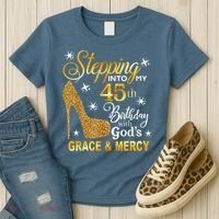 Stepping into my 45th birthday with God's grace & Mercy Women's T-Shirt thumb 3