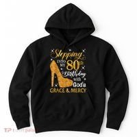 Stepping Into My 80th Birthday With God's Grace And Mercy Hoodie thumb 0
