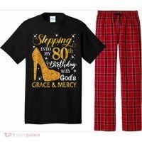 Stepping Into My 80th Birthday With God's Grace And Mercy Pajama Set thumb 0