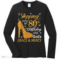 Stepping Into My 80th Birthday With God's Grace And Mercy Women's Long Sleeve Shirt thumb 0