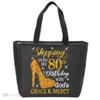 Stepping Into My 80th Birthday With God's Grace And Mercy Tote Bag thumb 0