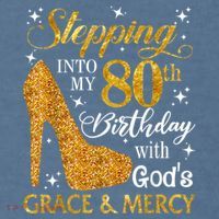 Stepping Into My 80th Birthday With God's Grace And Mercy Garment-Dyed Sweatshirt thumb 2