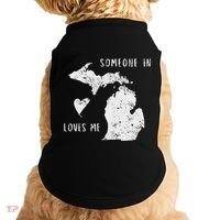 Someone In Michigan Loves Me Great Lakes State Yooper Doggie Tank thumb 0