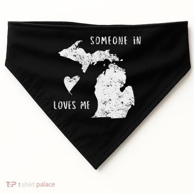 Someone In Michigan Loves Me Great Lakes State Yooper USA-Made Doggie Bandana