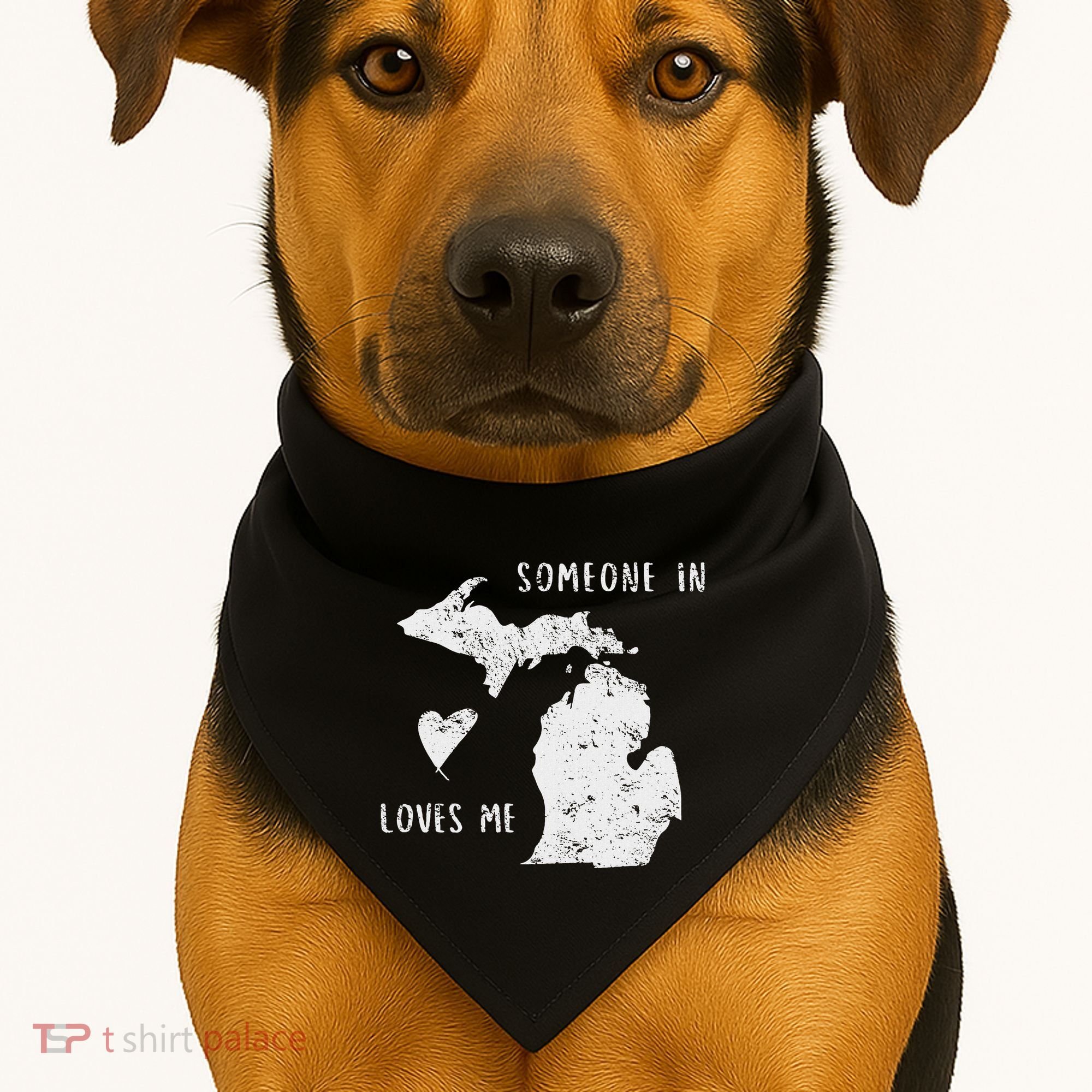 Someone In Michigan Loves Me Great Lakes State Yooper USA-Made Doggie Bandana