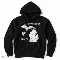 Someone In Michigan Loves Me Great Lakes State Yooper Hoodie thumb 0