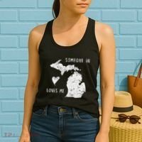 Someone In Michigan Loves Me Great Lakes State Yooper Women's Tank Top thumb 2