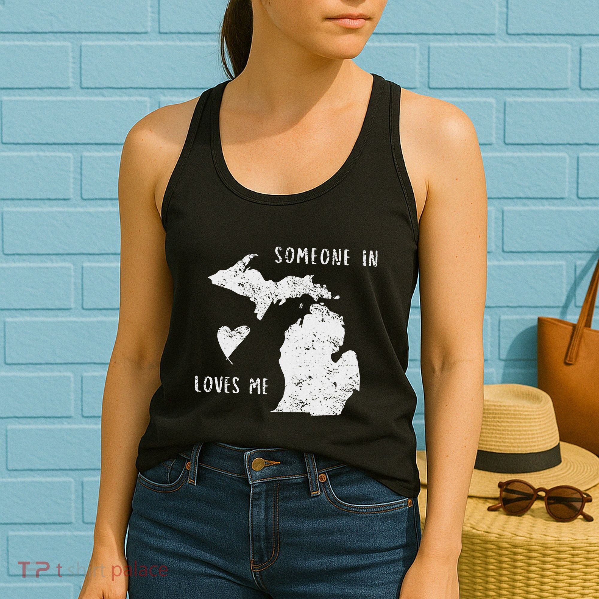 Someone In Michigan Loves Me Great Lakes State Yooper Women's Tank Top