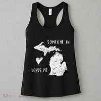 Someone In Michigan Loves Me Great Lakes State Yooper Women's Tank Top thumb 3