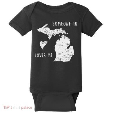 Someone In Michigan Loves Me Great Lakes State Yooper Baby Bodysuit