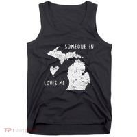 Someone In Michigan Loves Me Great Lakes State Yooper Tank Top thumb 0