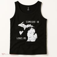 Someone In Michigan Loves Me Great Lakes State Yooper Tank Top thumb 2