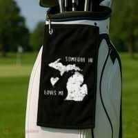 Someone In Michigan Loves Me Great Lakes State Yooper Golf Towel thumb 2