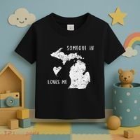 Someone In Michigan Loves Me Great Lakes State Yooper Toddler T-Shirt thumb 3
