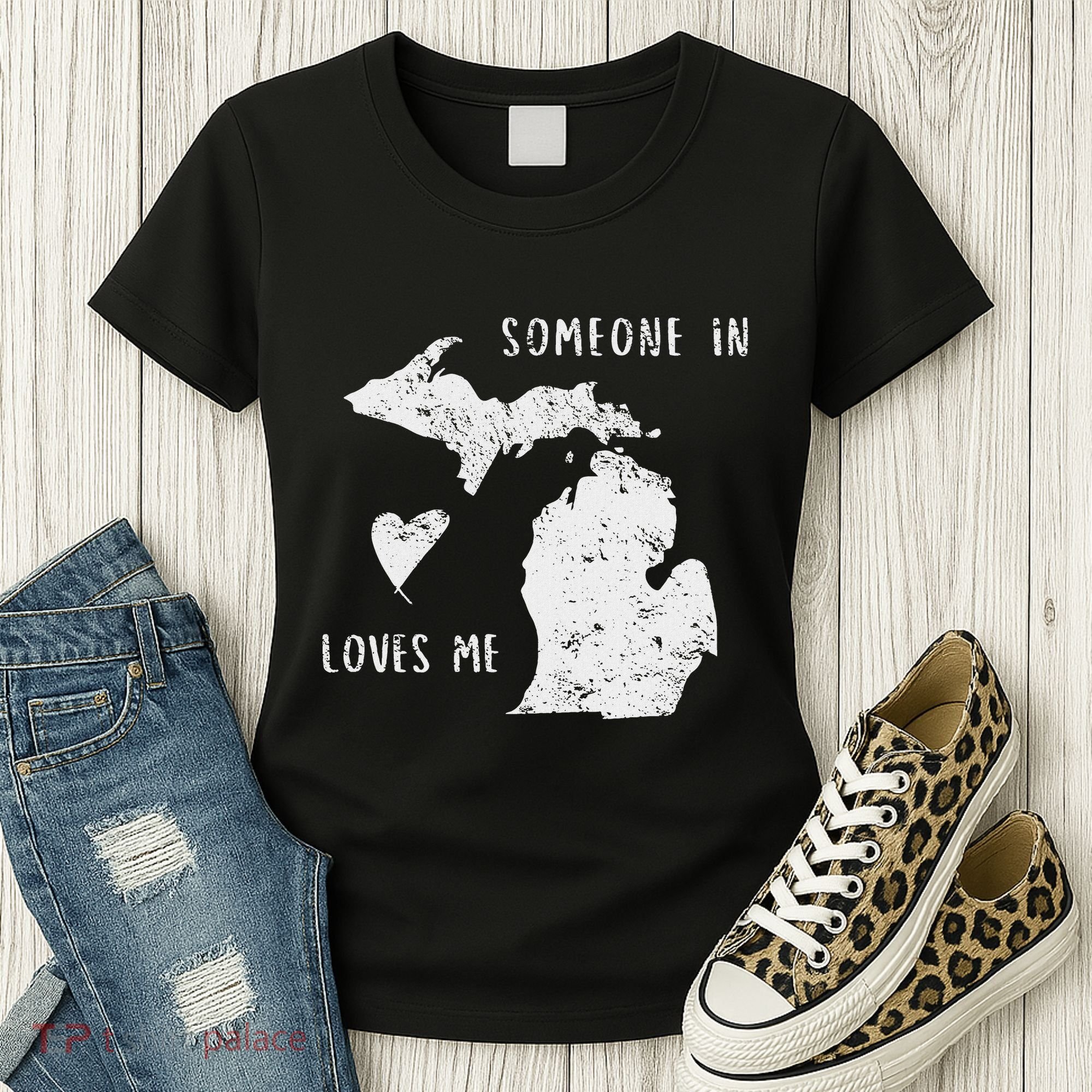 Someone In Michigan Loves Me Great Lakes State Yooper Women's T-Shirt