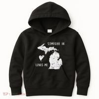 Someone In Michigan Loves Me Great Lakes State Yooper Kids Hoodie thumb 0