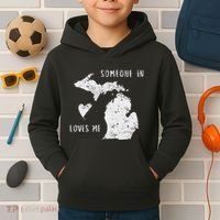 Someone In Michigan Loves Me Great Lakes State Yooper Kids Hoodie thumb 2
