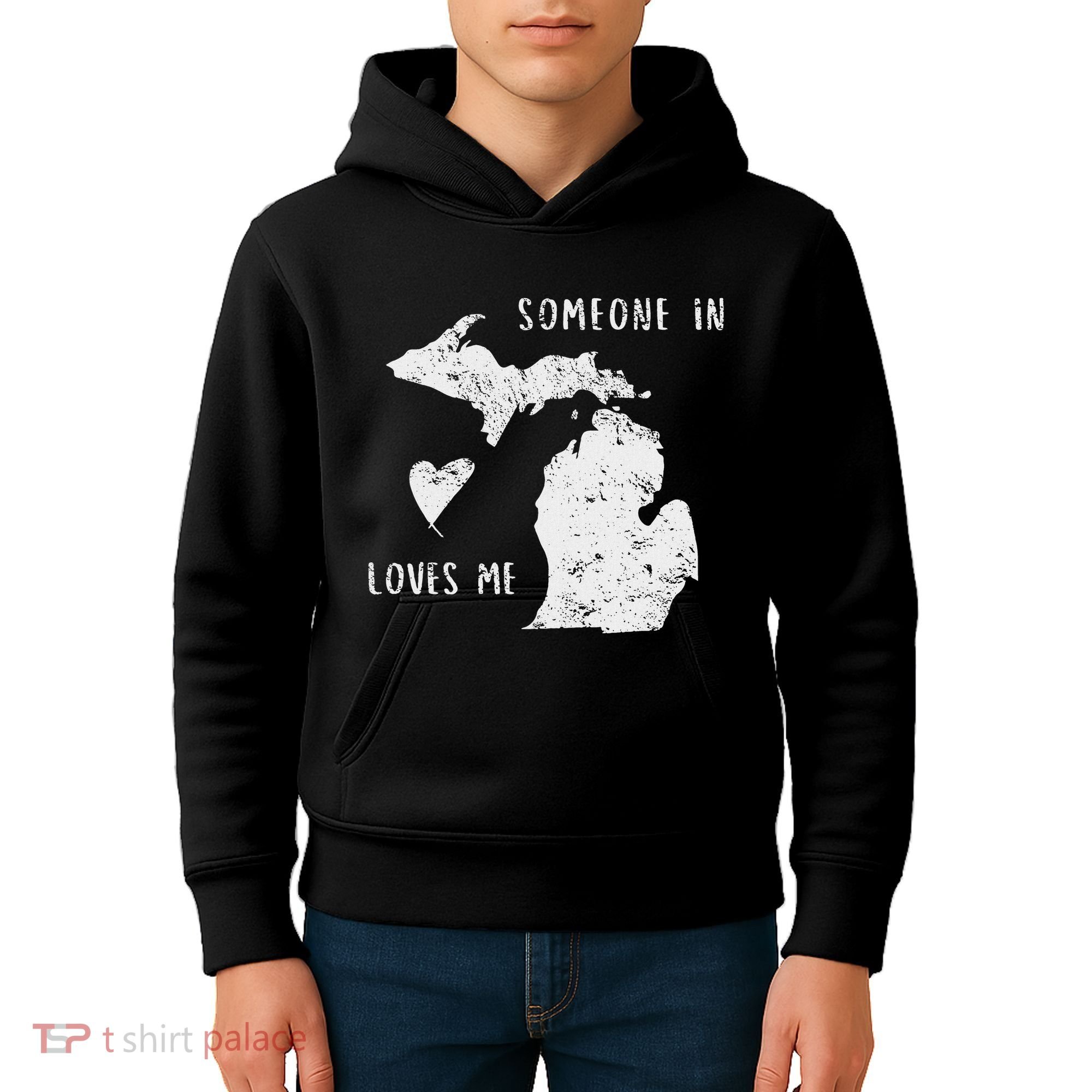Someone In Michigan Loves Me Great Lakes State Yooper Kids Hoodie