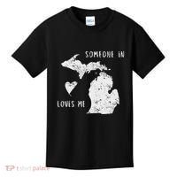 Someone In Michigan Loves Me Great Lakes State Yooper Kids T-Shirt thumb 0