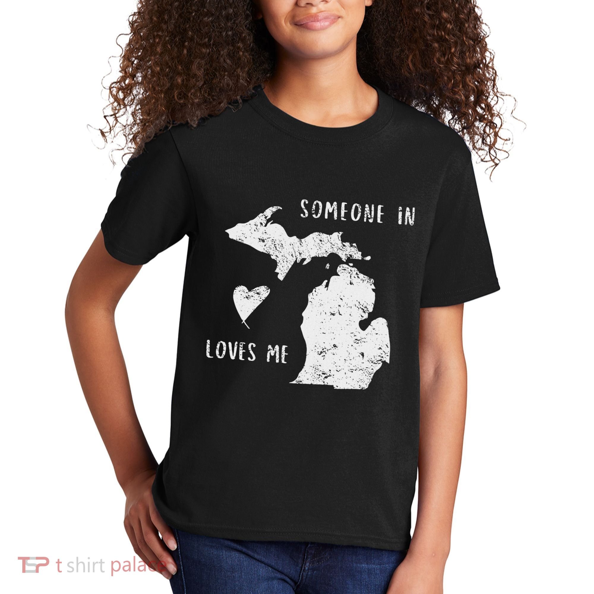 Someone In Michigan Loves Me Great Lakes State Yooper Kids T-Shirt