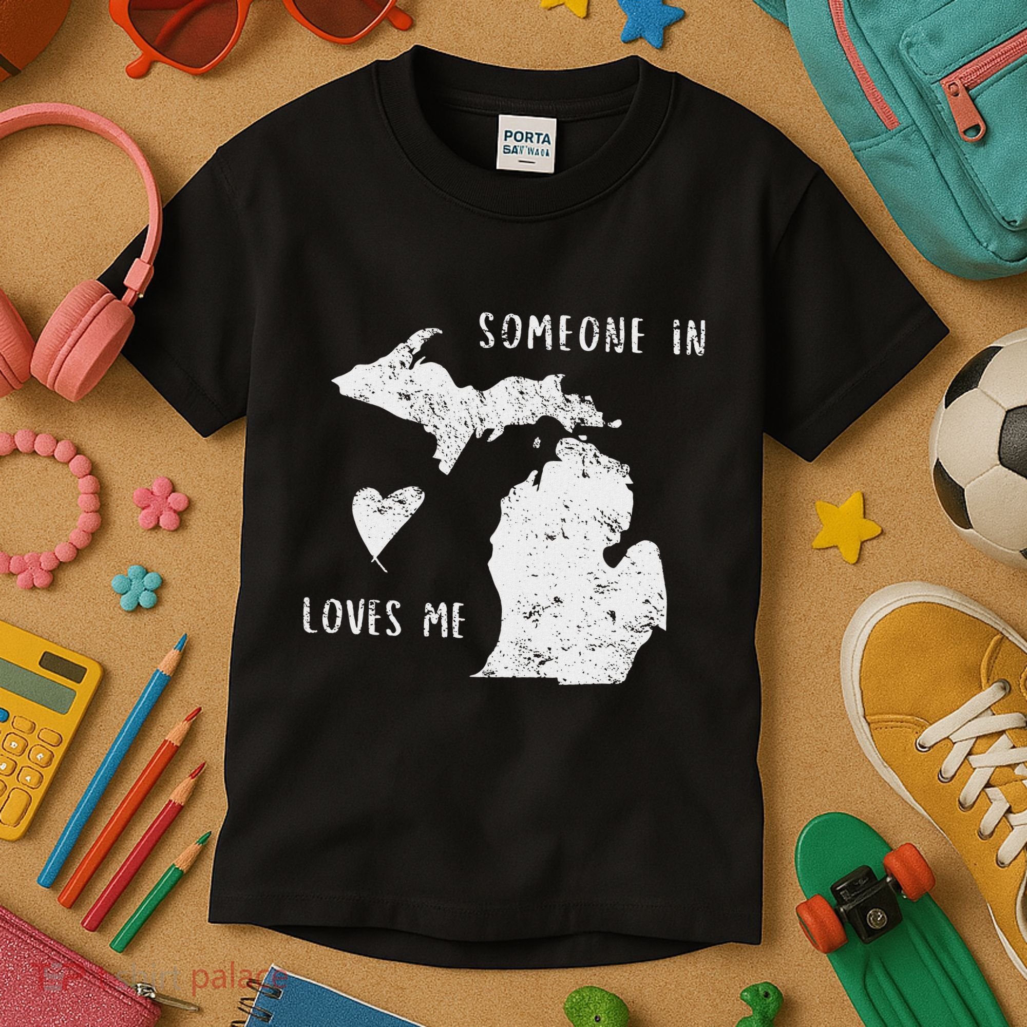 Someone In Michigan Loves Me Great Lakes State Yooper Kids T-Shirt
