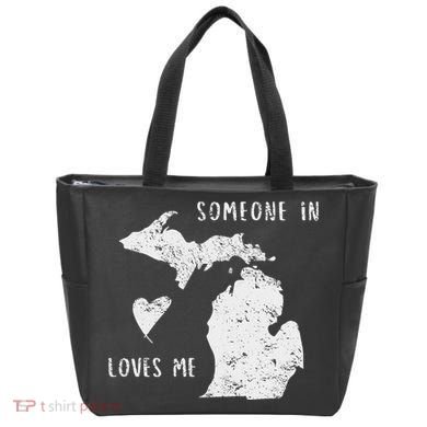 Someone In Michigan Loves Me Great Lakes State Yooper Tote Bag