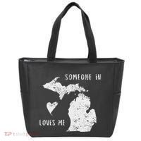 Someone In Michigan Loves Me Great Lakes State Yooper Tote Bag thumb 0