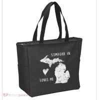 Someone In Michigan Loves Me Great Lakes State Yooper Tote Bag thumb 2